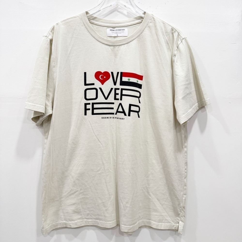 Seek Discomfort Love Over Fear Short Sleeve Tshirt Tee XL Organic Cotton